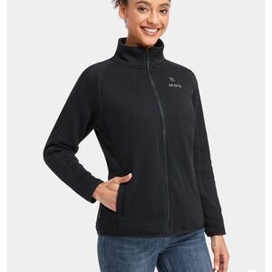 WOMEN'S HEATED FULL-ZIP FLEECE JACKET - BLACK